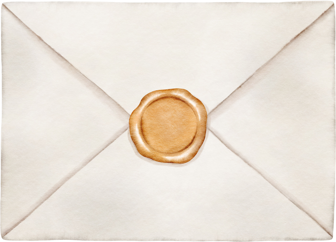 Watercolor Envelope with Sealing Wax